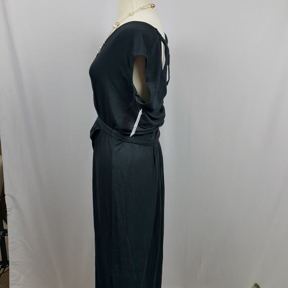 NWT JUSTFAB med black empress maxi dress, cut out design back - Picture 2 of 5